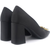 Black Satin Madeleine Pump 38