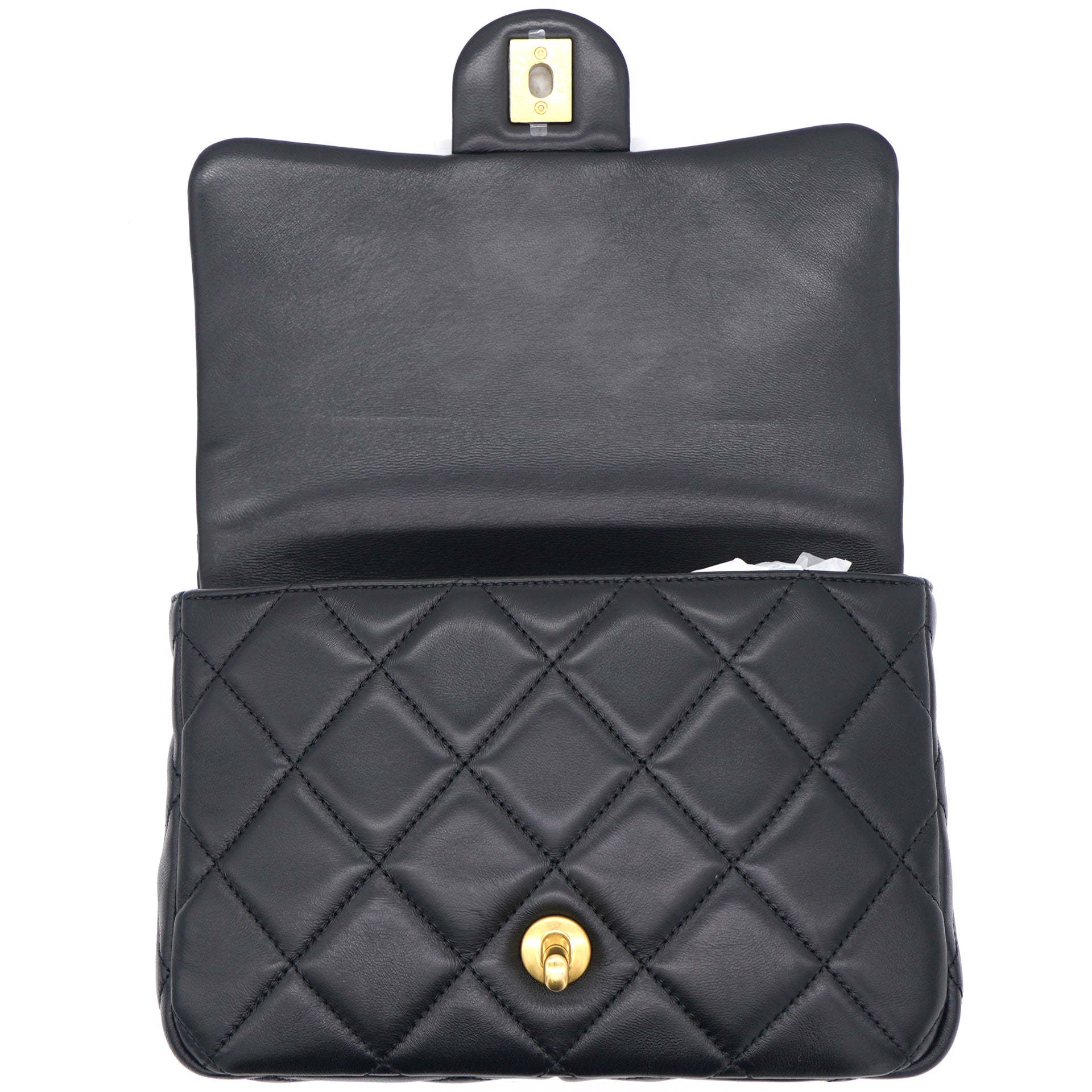 Chanel Enamel Quilted Pending CC Mini Square Lambskin Flap Bag