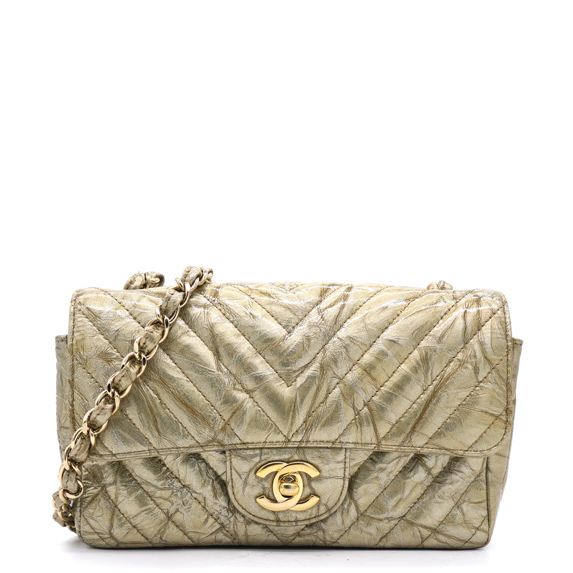 Authentic Second Hand Chanel Patent Single Flap Bag PSS51500011  THE  FIFTH COLLECTION