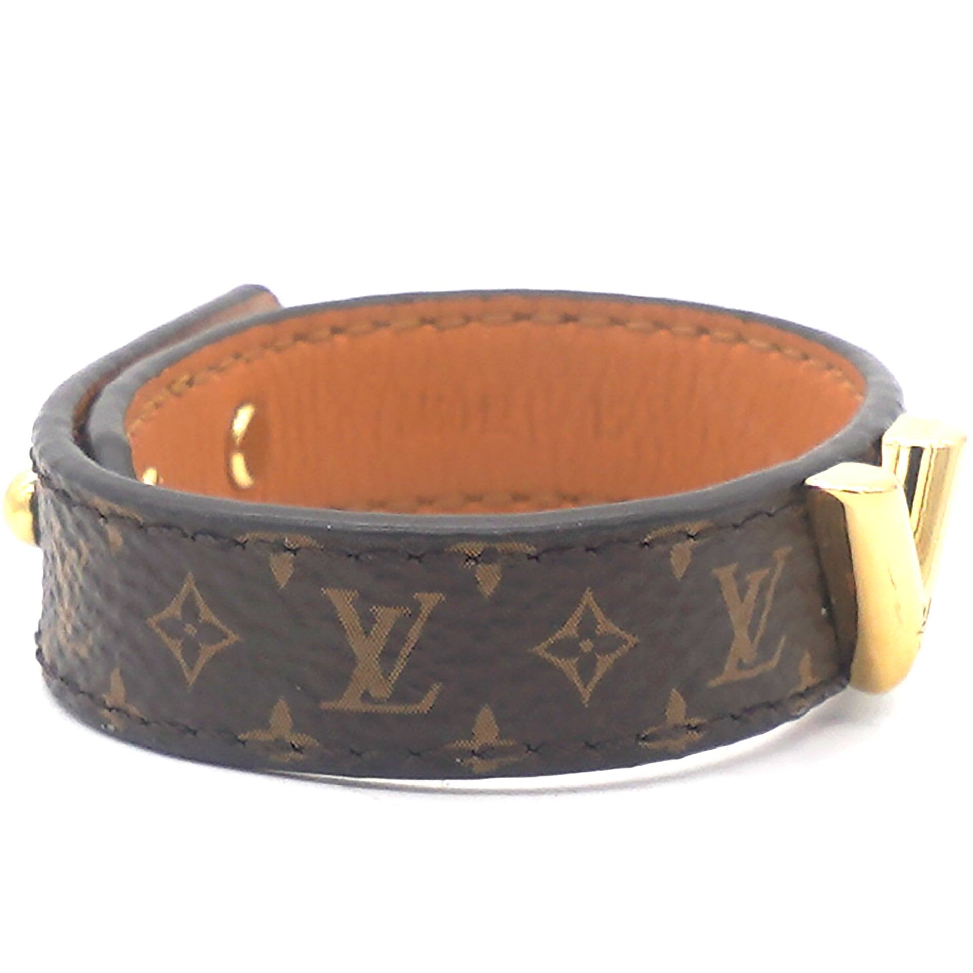 Essential v leather bracelet Louis Vuitton Brown in Leather  24305470