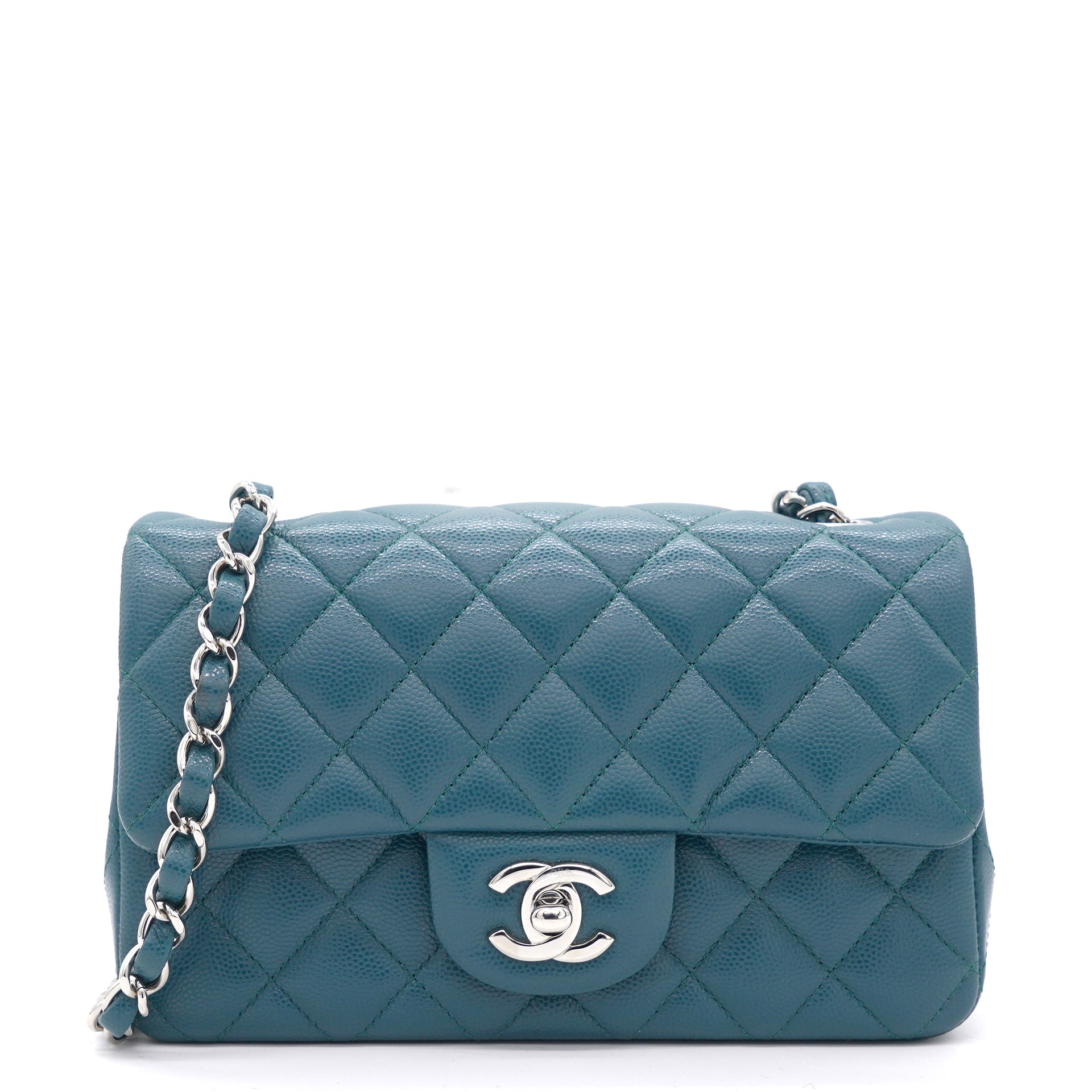 Chanel Blue Quilted Lambskin Rectangular Mini Classic Flap Bag  Worlds  Best