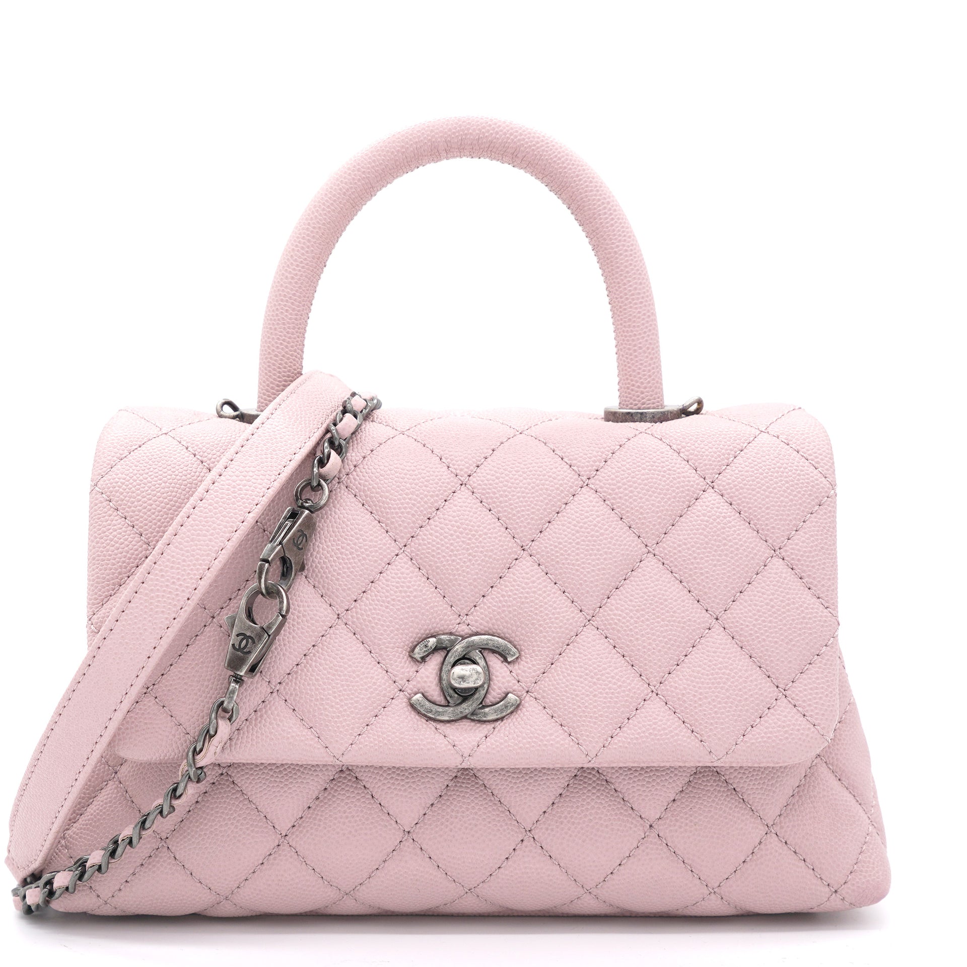 Lambskin  GoldTone Metal Pink Flap Bag with Top Handle  CHANEL  Bags Chanel  bag Flap bag