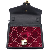 Multicolor Velvet and Patent Leather Mini Web Chain Sylvie Top Handle bag