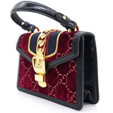 Multicolor Velvet and Patent Leather Mini Web Chain Sylvie Top Handle bag