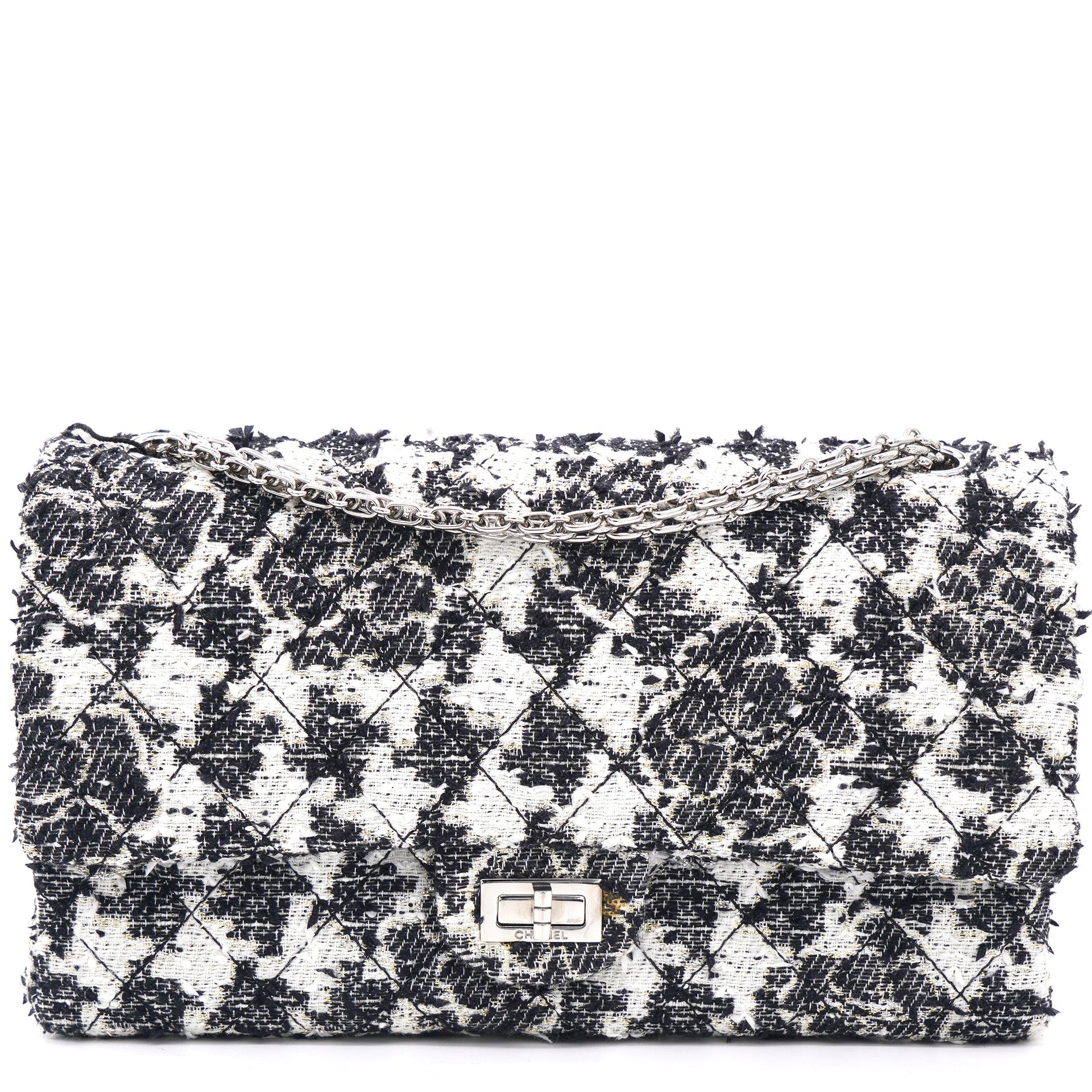 White and Black Tweed Reissue 2.55 Classic 226 Flap Bag