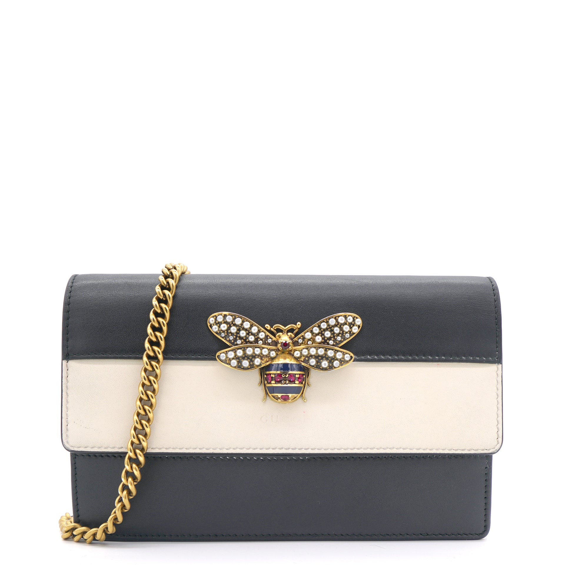 GUCCI Marmont Wallet Chain Bag - Black - Adorn Collection