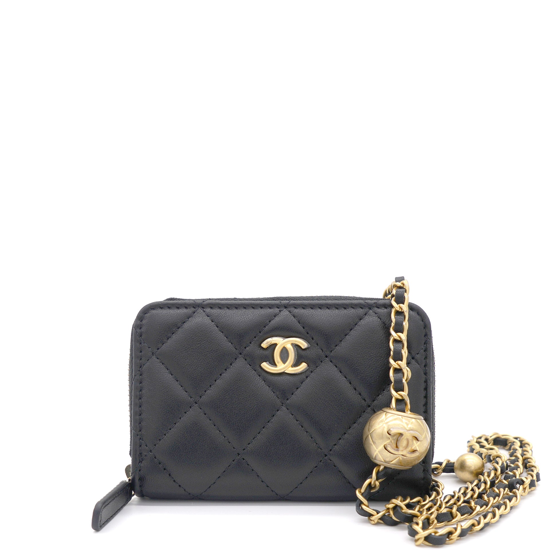 CHANEL Lambskin Quilted Chanel 19 Small Flap Wallet Black 599635   FASHIONPHILE
