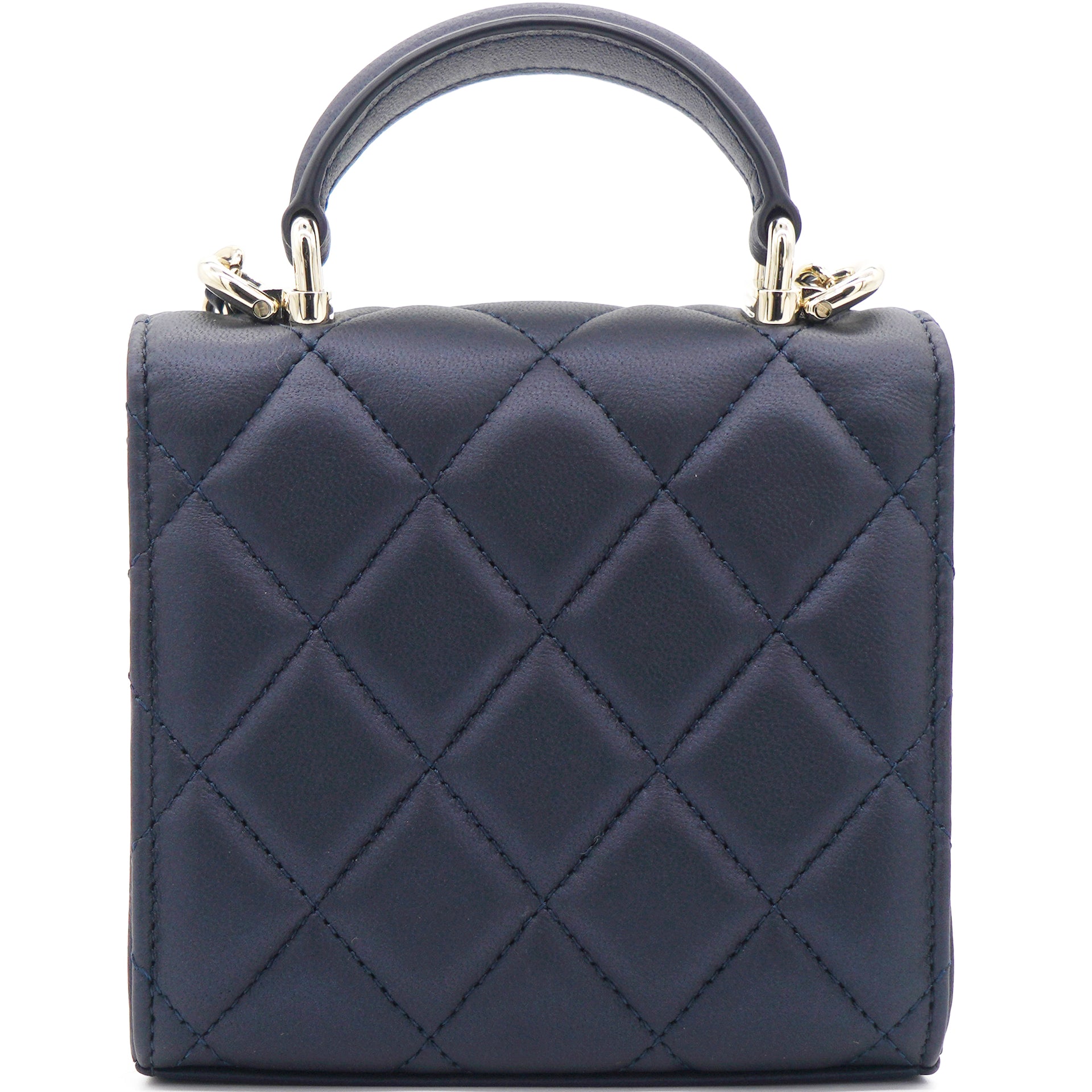 Lambskin Pearl Black Mini Handle Bag