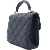 Lambskin Pearl Black Mini Handle Bag