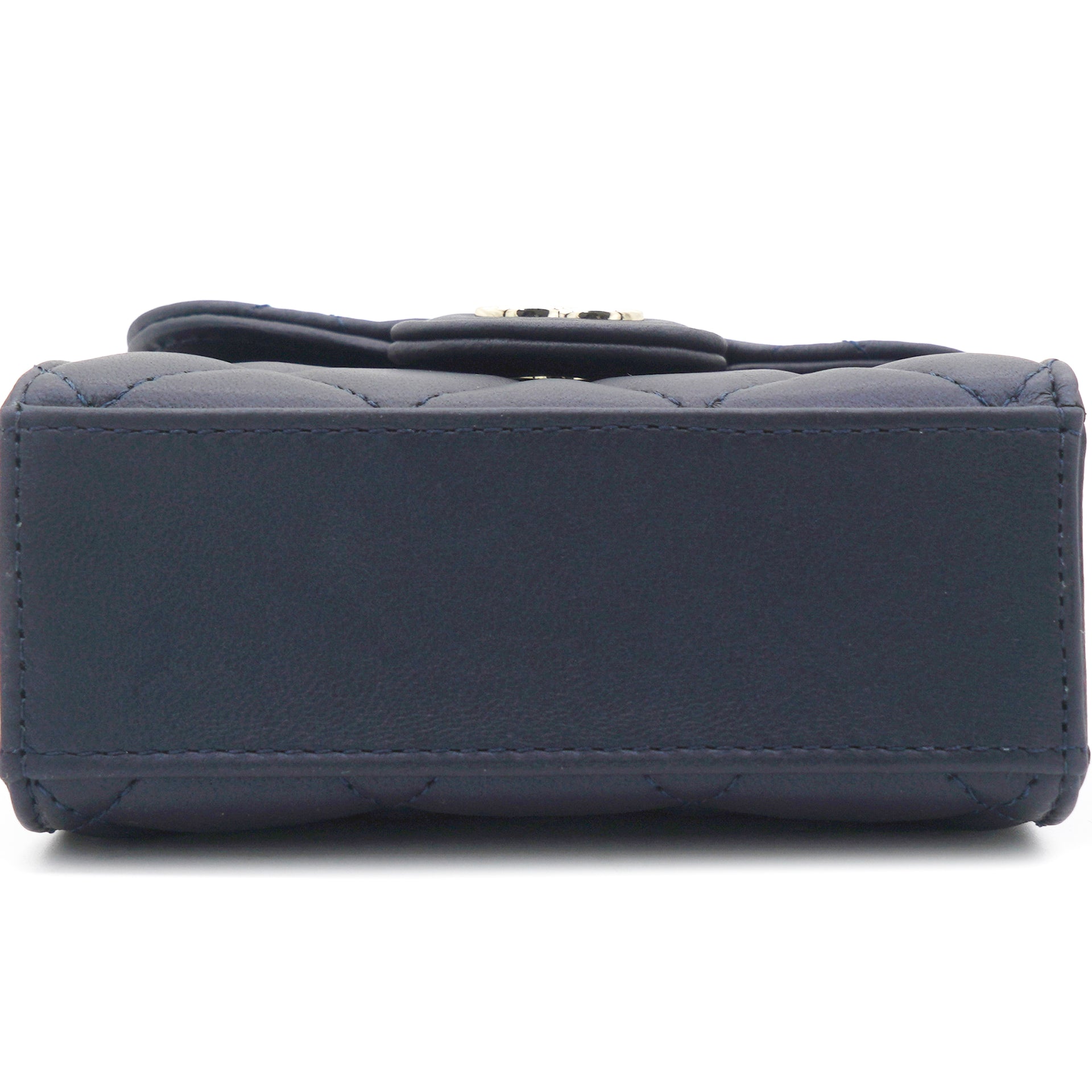 Lambskin Pearl Black Mini Handle Bag