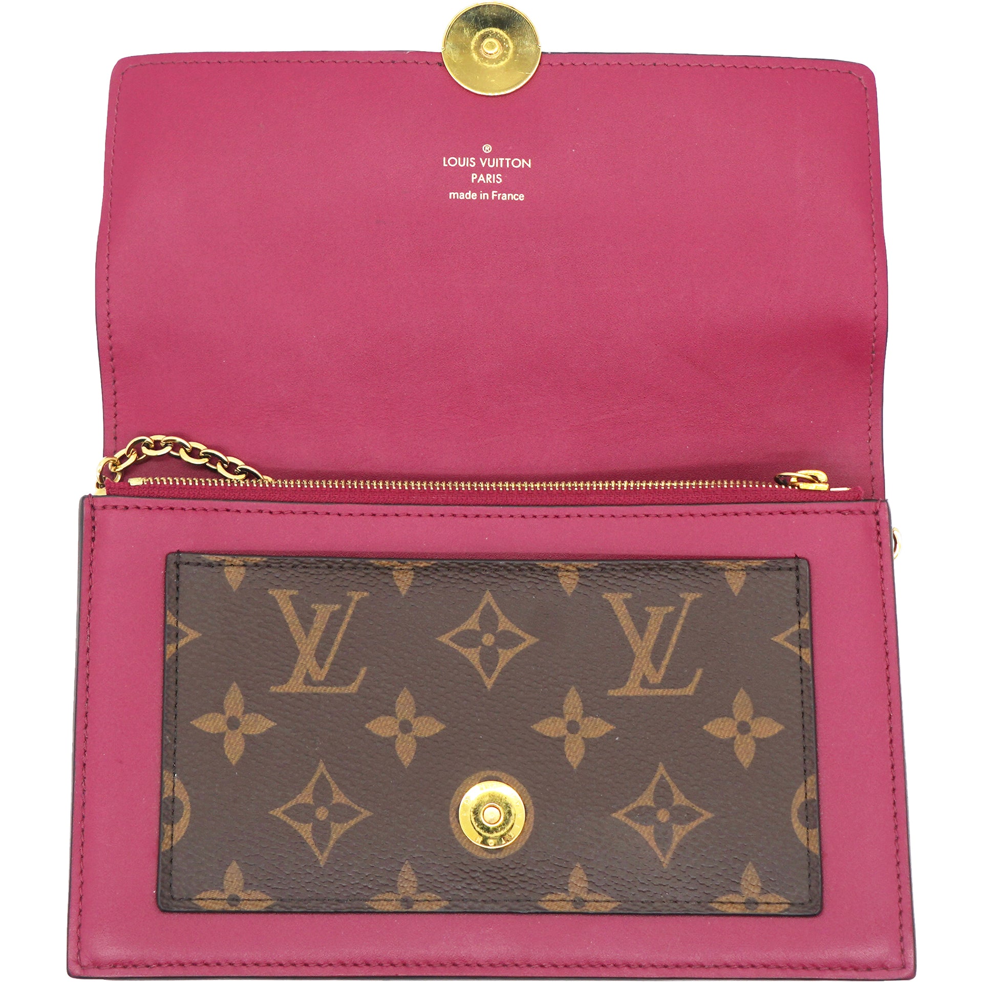 Louis Vuitton Long Wallet Portefeuille Flore Monogram Fuchsia Auth From  Japan