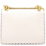 Ivory Leather Small Scalloped Kan I Shoulder Bag