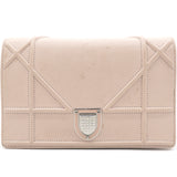 Light Pink Leather Diorama Wallet on Chain