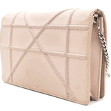 Light Pink Leather Diorama Wallet on Chain