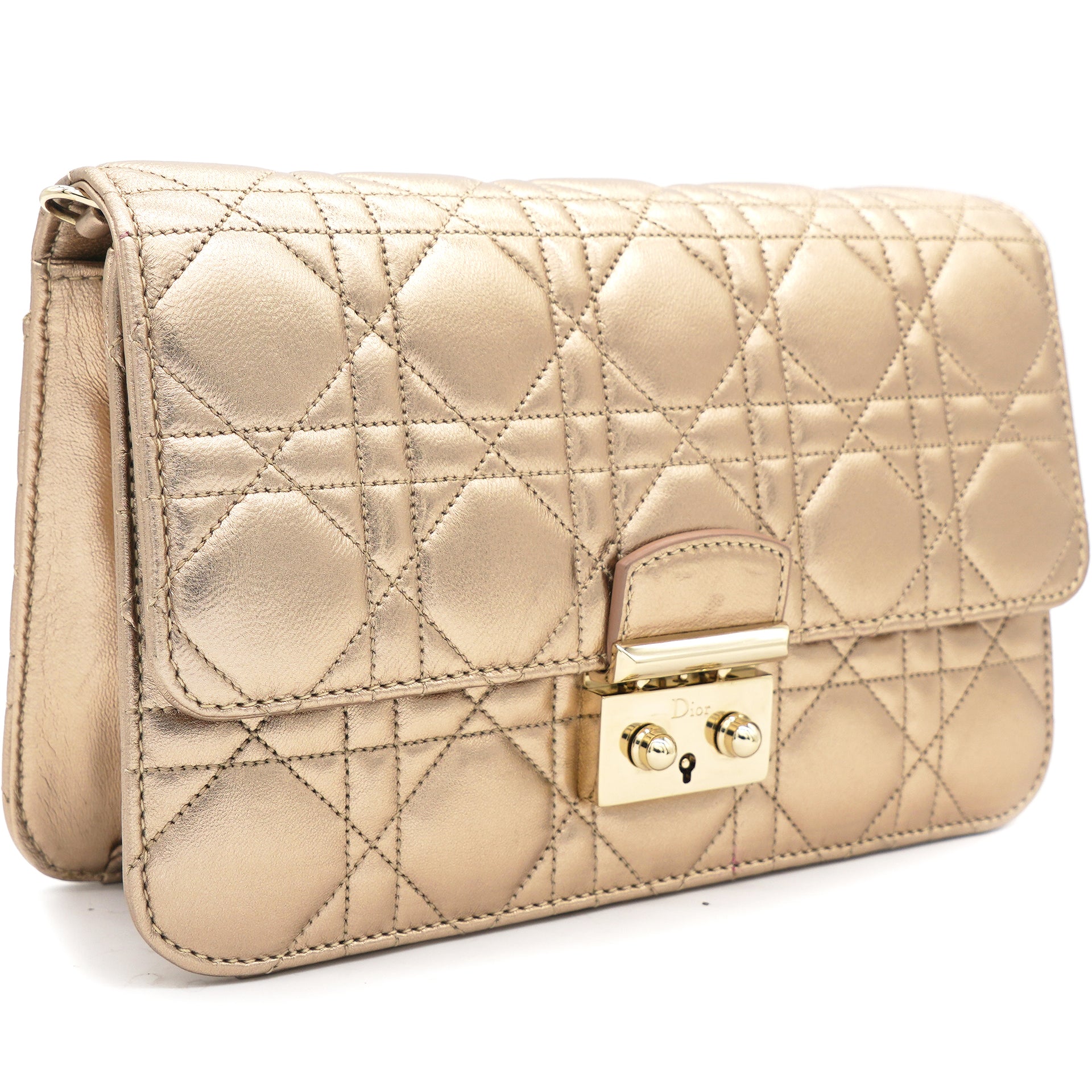 Mini Lady Dior Bag Metallic Calfskin and Satin with Rose Des Vents Resin  Pearl Embroidery