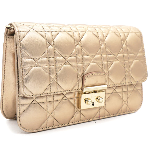 Christian Dior Pink Cannage Quilted Lambskin Leather Small Miss Dior Flap Crossbody  Bag  Yoogis Closet