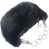 Vintage Rabbit Fur Bag Black