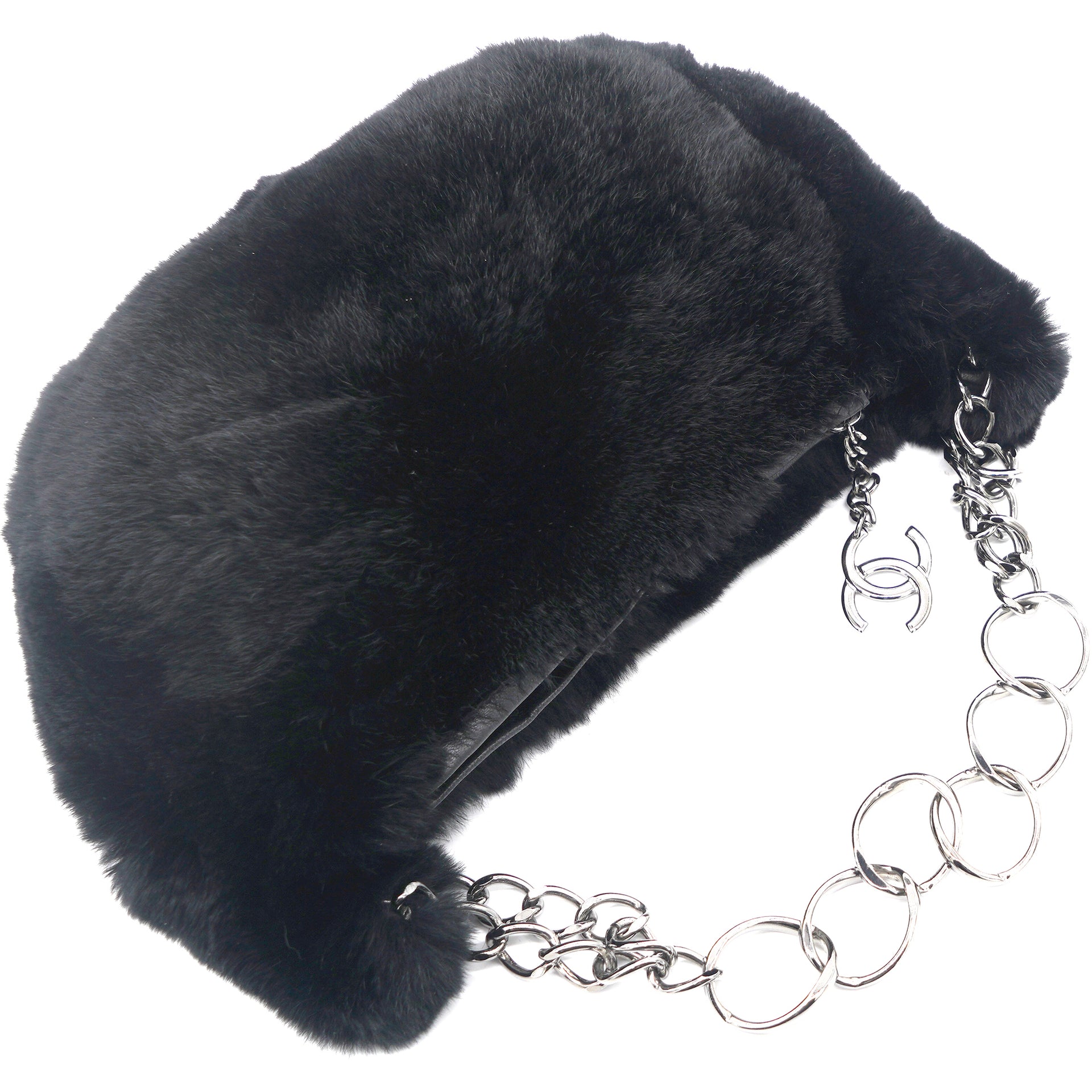 Chanel Rabbit Fur Bag Black - Vintage Lux