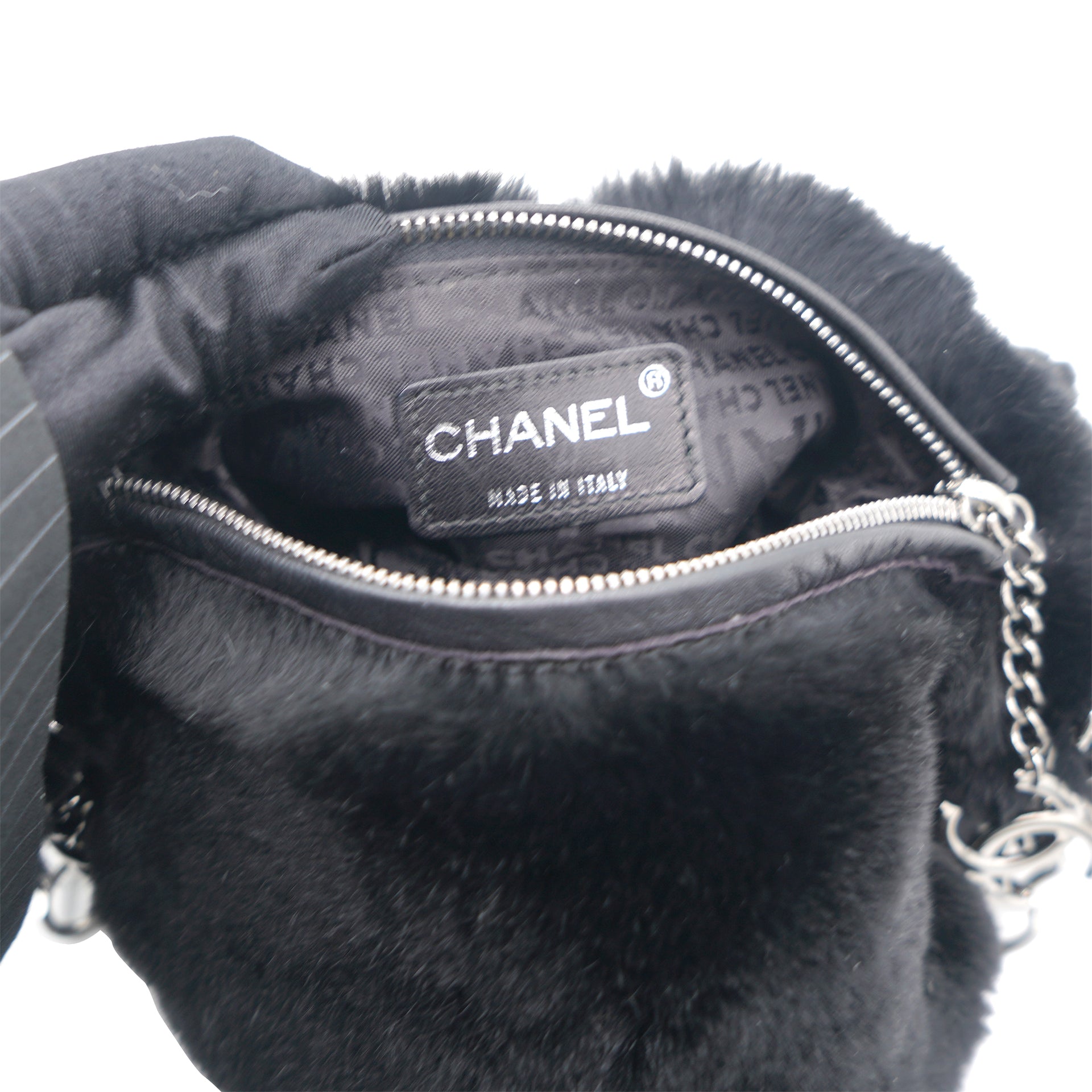 Chanel Rabbit Fur Bag Black - Vintage Lux