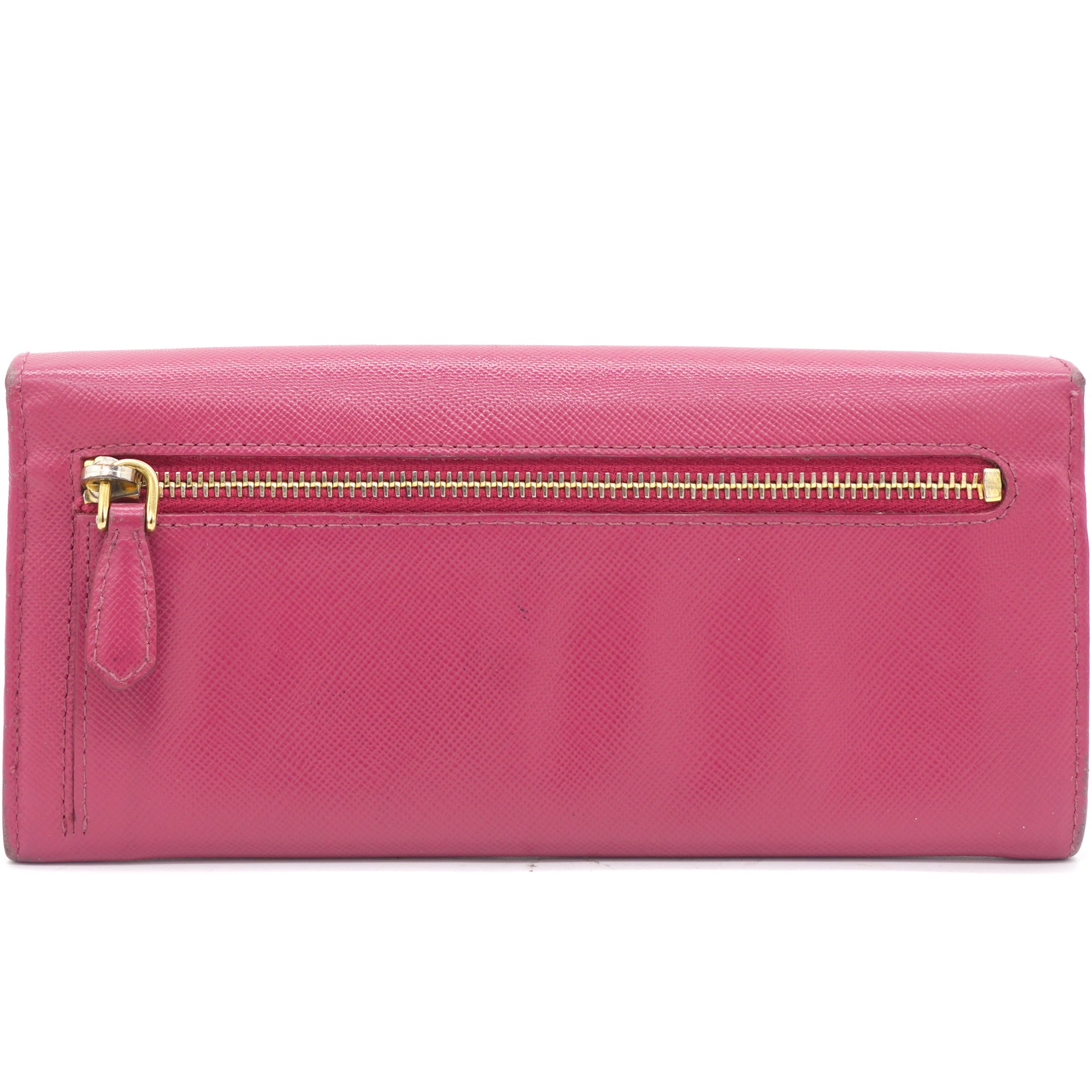 Pink Saffiano Peonia Fiocco Bow Continental Wallet