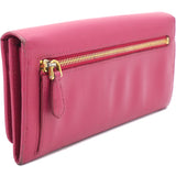 Pink Saffiano Peonia Fiocco Bow Continental Wallet