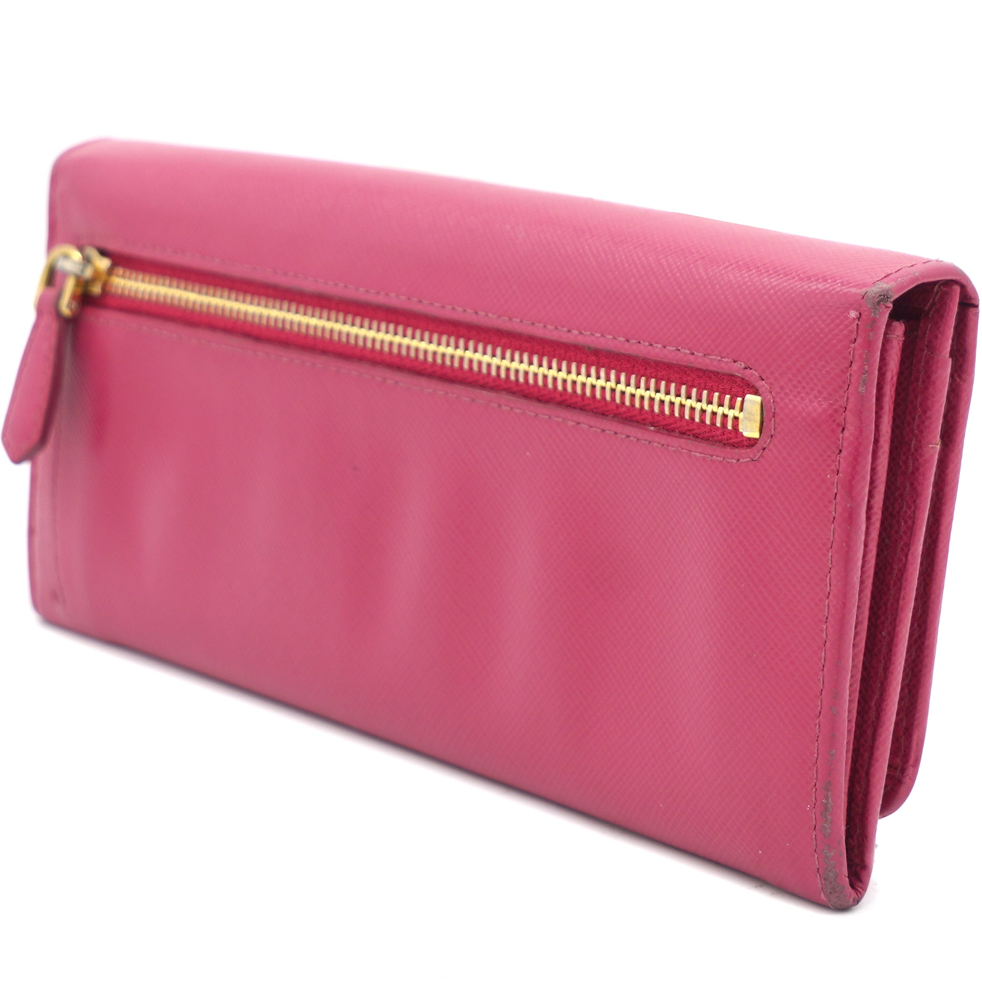 Pink Saffiano Peonia Fiocco Bow Continental Wallet