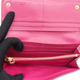 Pink Saffiano Peonia Fiocco Bow Continental Wallet