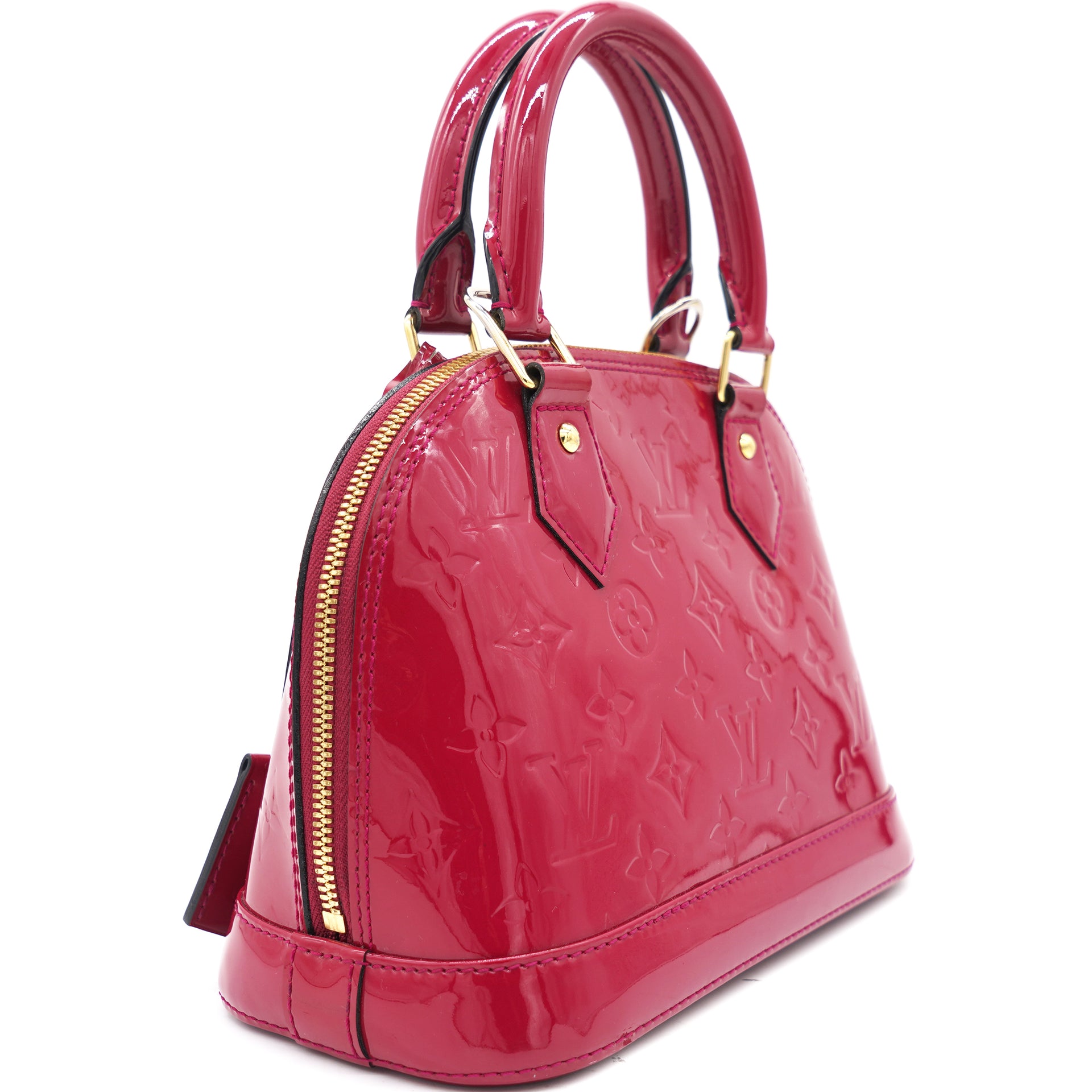Louis Vuitton Monogram Vernis Alma BB - Burgundy Handle Bags