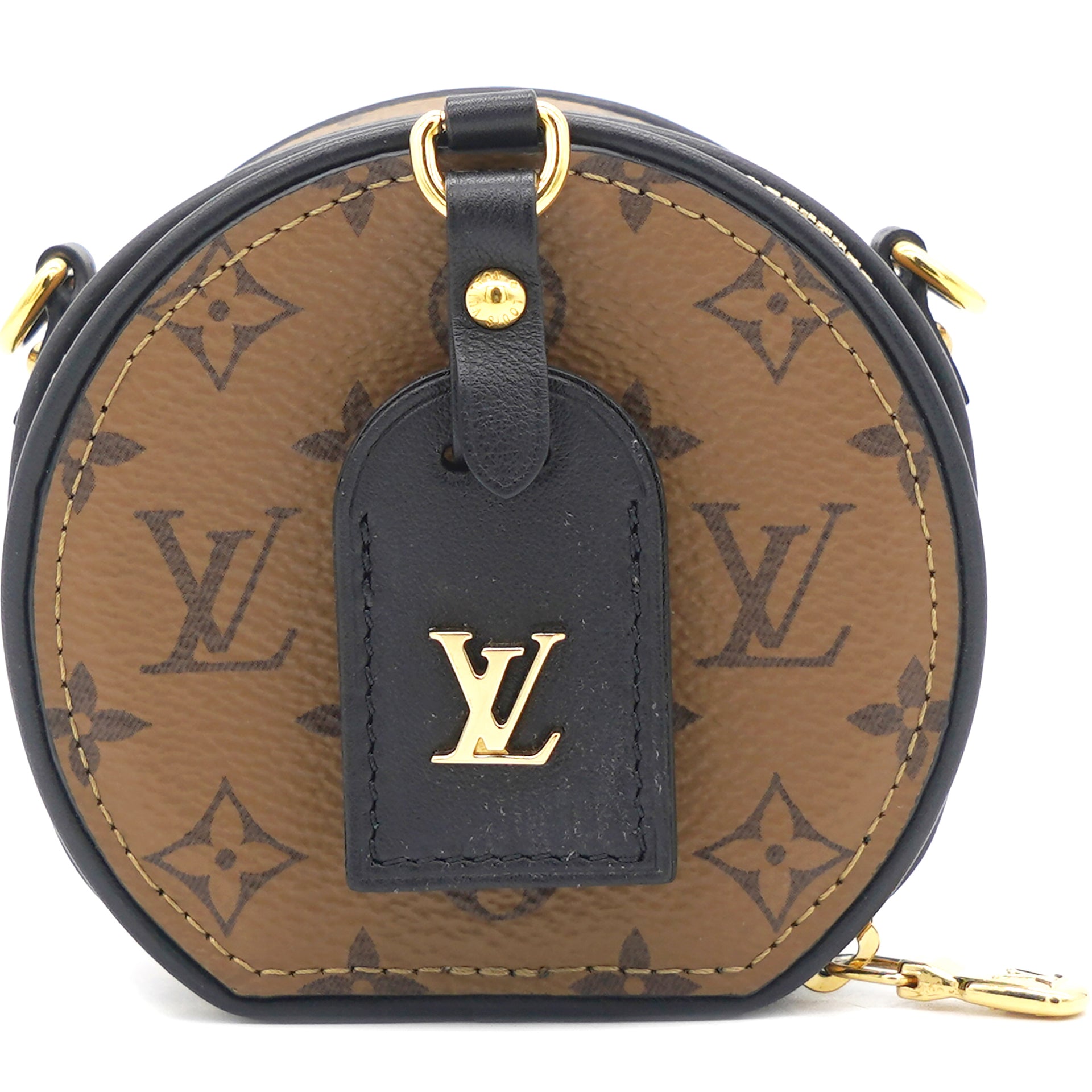 LOUIS VUITTON Monogram Reverse Petite Boite Chapeau Necklace Bag