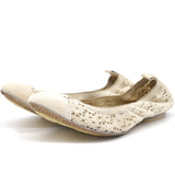 Cream Cotton Crochet Flats 39