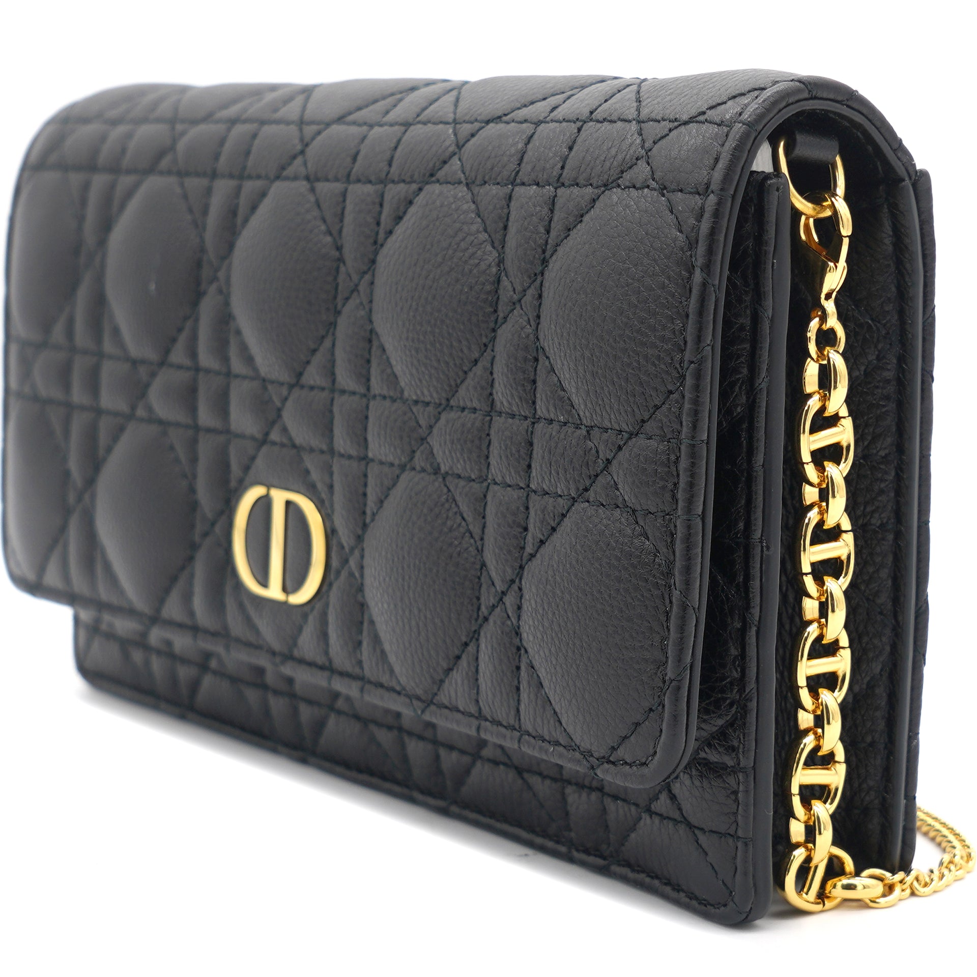 Caro Pouch Wallet on Chain Black