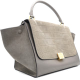 Calfskin Suede Medium Grey Trapeze