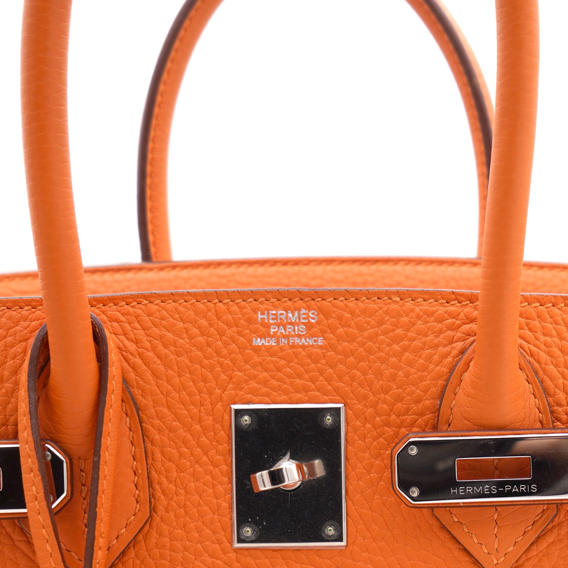 Hermes Orange Taurillon Clemence Leather Palladium Hardware Birkin 30 Bag –  STYLISHTOP