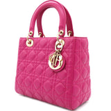 Lady Dior Pink Cannage Lambskin Medium