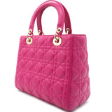 Lady Dior Pink Cannage Lambskin Medium