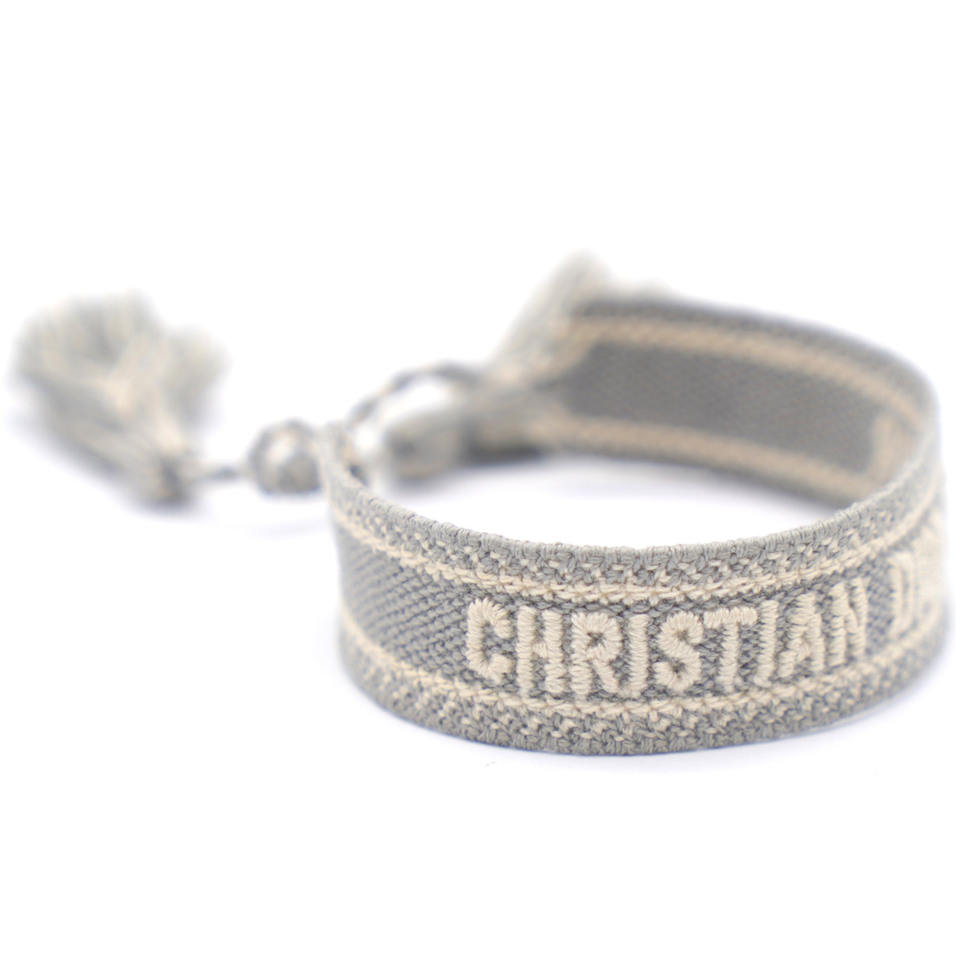 Christian Dior Woven Cotton J'Adior Friendship Bracelet Grey