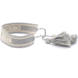 Woven Cotton J'Adior Friendship Bracelet Grey