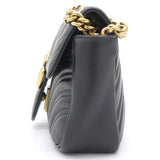 Calfskin Matelasse Mini GG Marmont Shoulder Bag Black