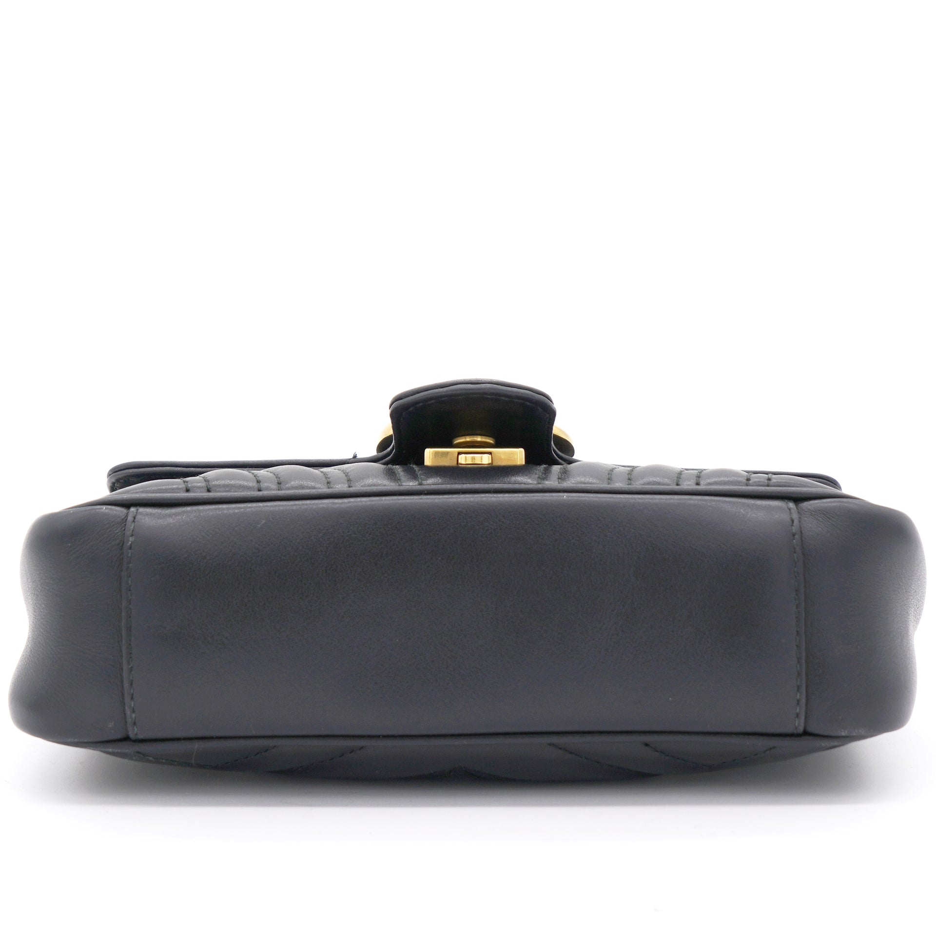 Calfskin Matelasse Mini GG Marmont Shoulder Bag Black