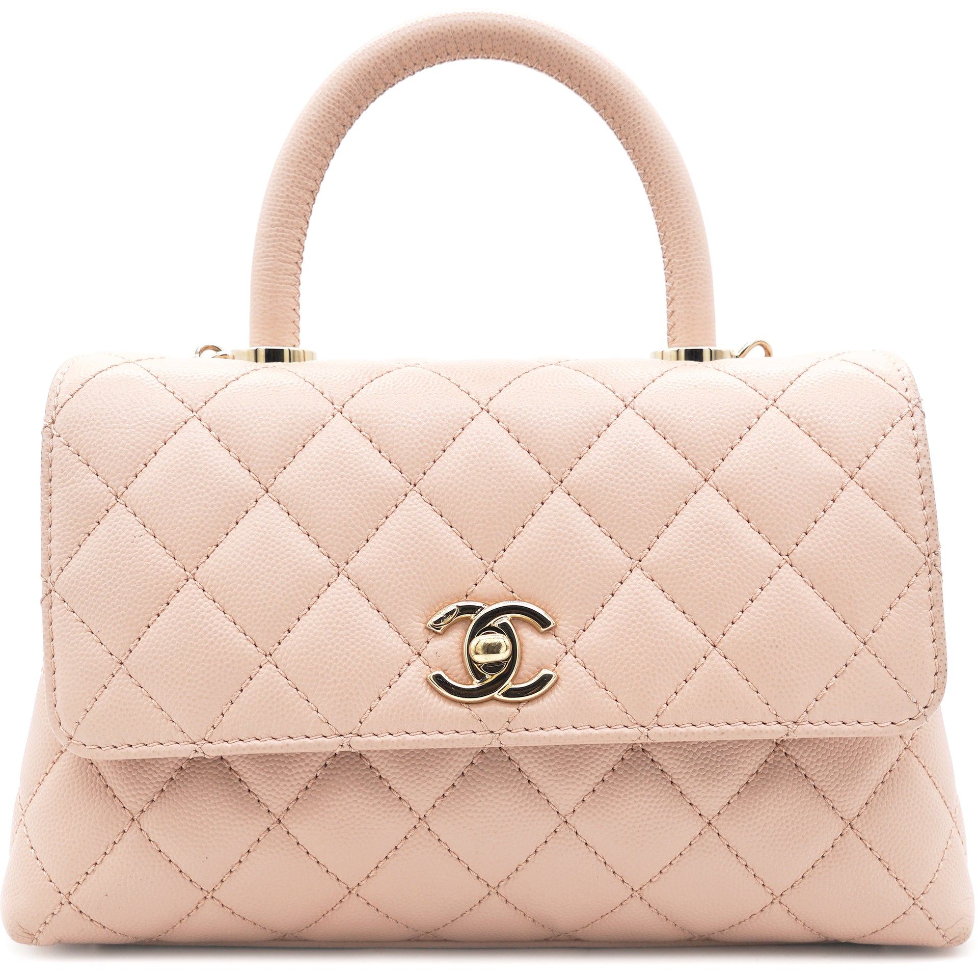 CHANEL Old Mini  New Small Coco Handle Flap Bag Pink Caviar 22P  NEW   eBay