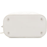 Classic Flap Crumpled Vanity and Resin White Leather Pvc Backpack