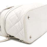 Classic Flap Crumpled Vanity and Resin White Leather Pvc Backpack