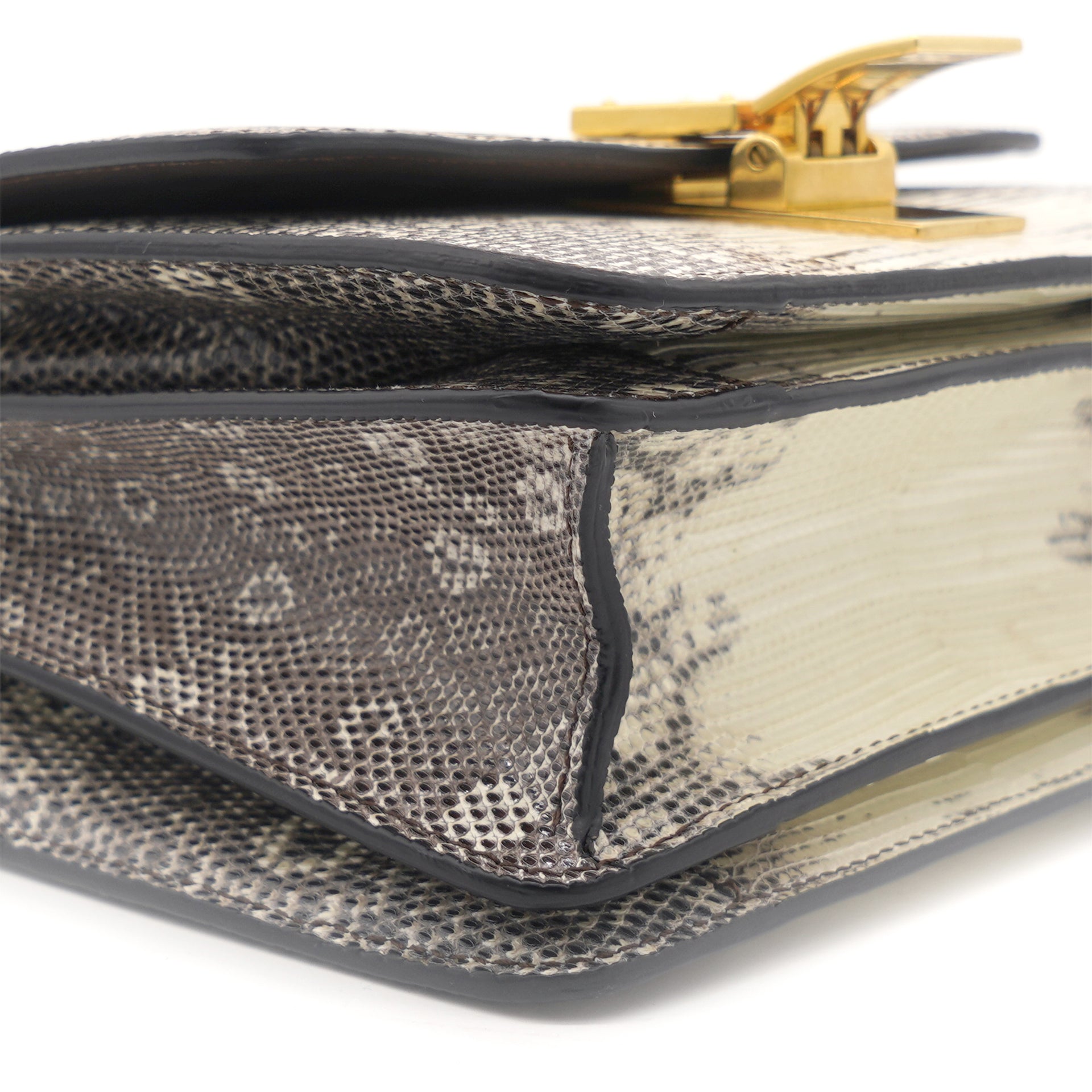 CLUTCH ON CHAIN CUIR TRIOMPHE IN TEXTILE AND CALFSKIN - NATURAL