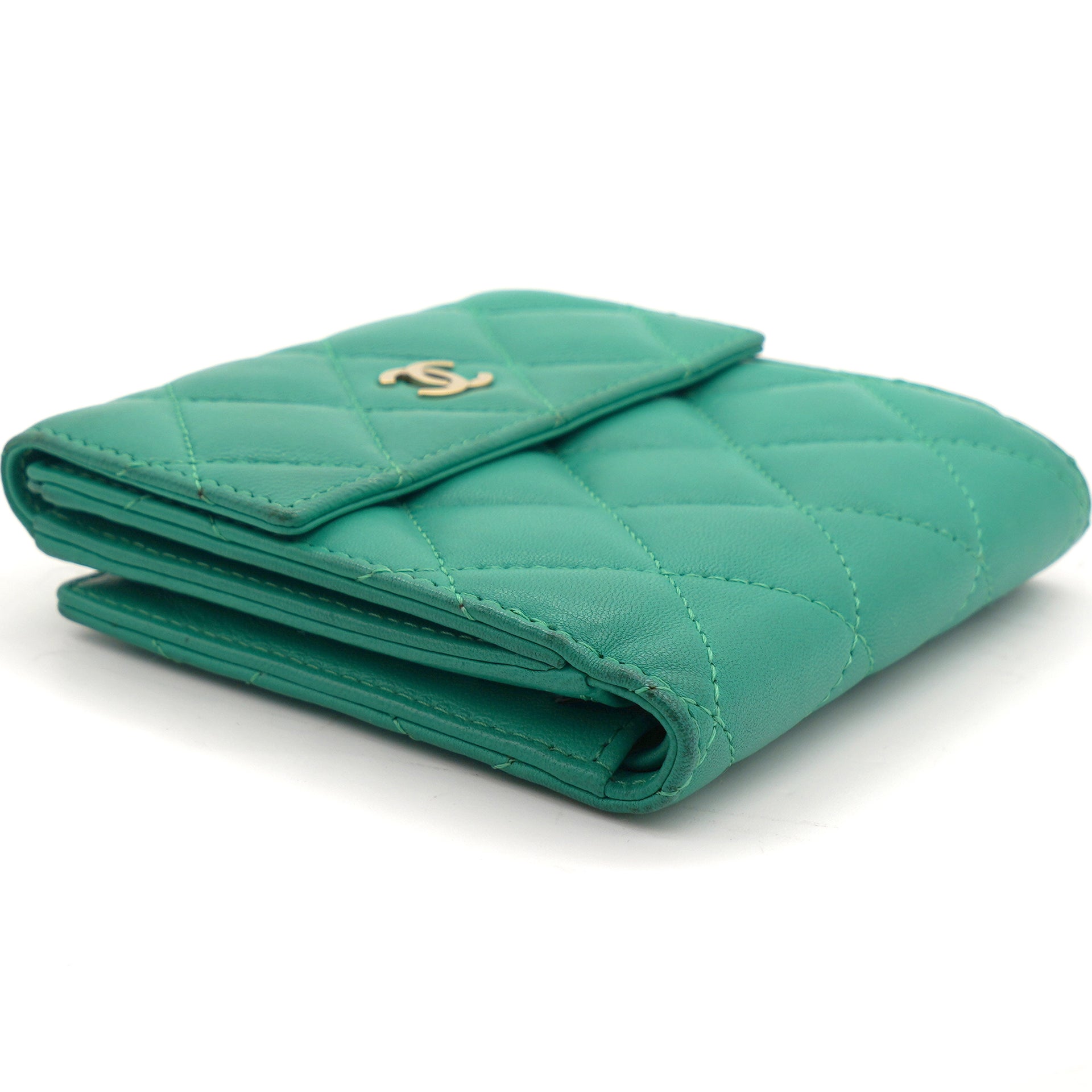 Card holder - Lambskin, green — Fashion