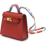 Tadelakt Mini Kelly Twilly Bag Charm Red