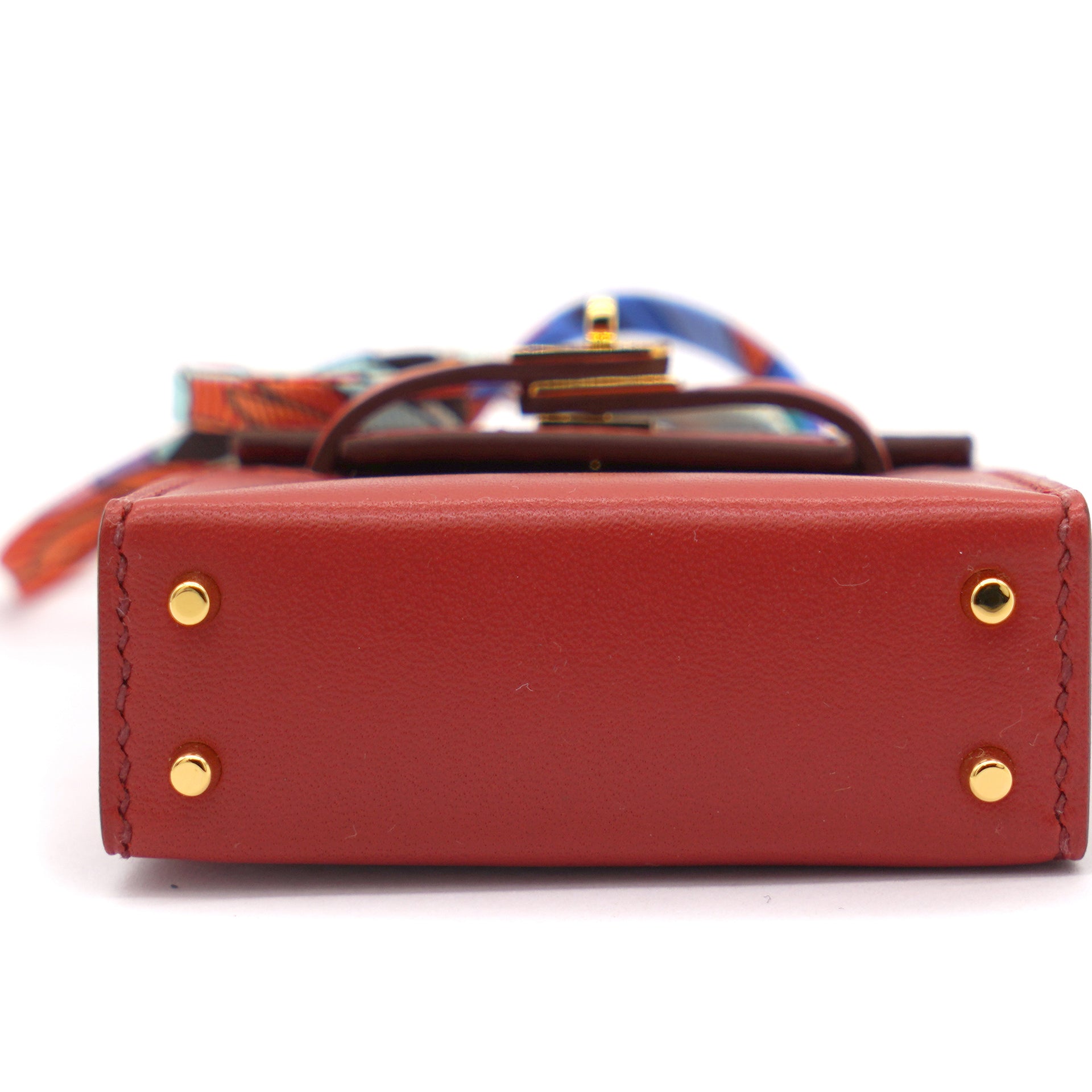 HERMES '20 Micro Kelly Twilly Tadelakt Leather Red / Rouge