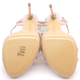 Light Pink Suede and Leather Gold Ball Embellished Strappy Sandals 35 85mm