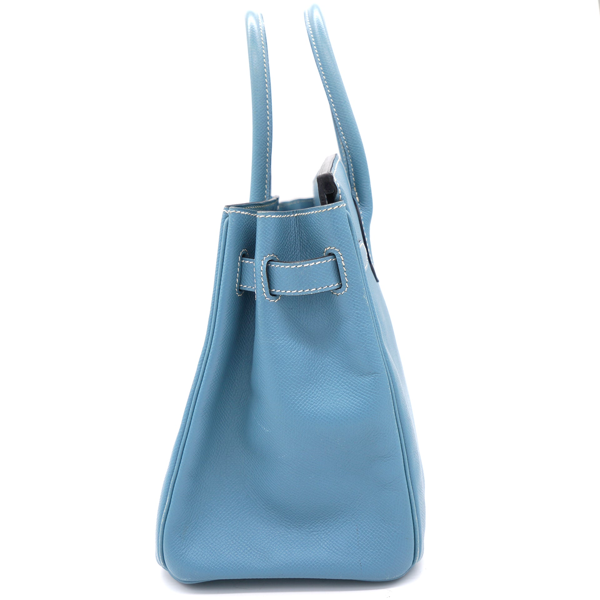 Hermès 30 Bleu Jean Birkin Epsom Leather Bag - PreLoved Treasures
