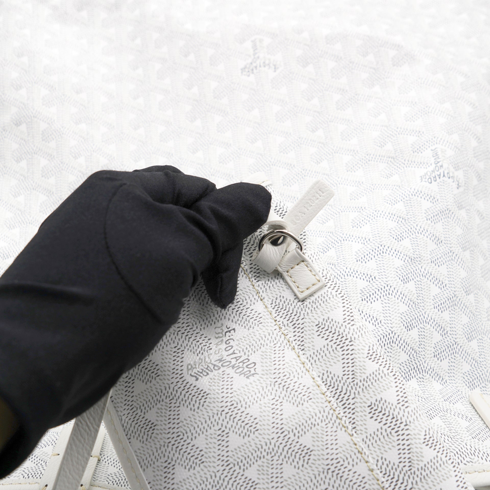 Goyard White Goyardine Coated Canvas Backpack with Silver Hardware