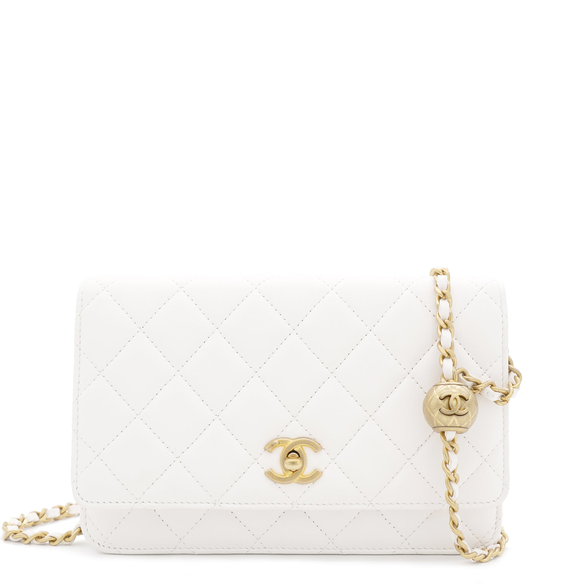 Wallet on chain timelessclassique leather crossbody bag Chanel White in  Leather  24366076